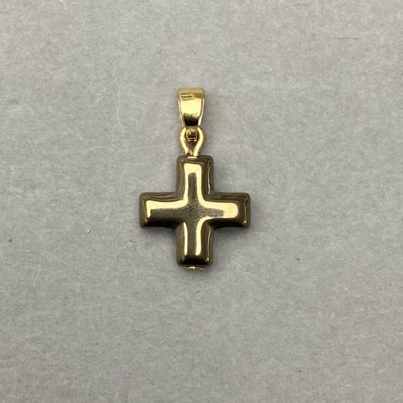 Pendant Cross Hematite 12×12 mm, length 20 mm+