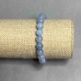 Aquamarine bracelet smooth bead, diameter 8.5 mm+-, length 18 cm+- stretch