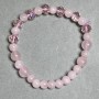 Bracelet Pink Quartz bead 6mm± Czech crystal 8×6mm±, length 18cm± stretch