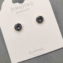 Xuping stud earrings with crystal, 6 mm diameter ±, 18K gold-plating