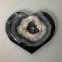 Agate heart souvenir with geode 52×64 mm ± weight 87 grams