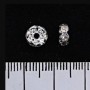 Jewelry findings spacer roundel separator with white rhinestones, metal color silver, 5 mm, 100 pcs / pack
