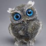 Decorative figurine Owl, Labradorite scrap remade into resin, diameter 60x50x40 mm+