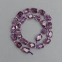 Amethyst Beads faceted tumbled stones, diameter 14x8-9, 5 mm+- seed beads 3 mm+-, length 39 cm+