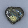 Labradorite souvenir stone in the shape of a heart 65x62 mm ± weight 153 g