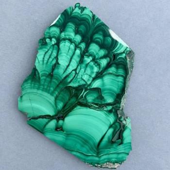 Malachite natural stone souvenir plate 72x68x10 mm +- weight 126 g