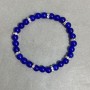 Bracelet Quartz smooth bead 6mm± with inserts, length 18cm± stretch