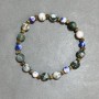 Bracelet Moss Agate bead 8mm+- Acrylic bead 6mm+- length 18cm+- stretch