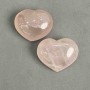 Pair Hearts Pink Quartz souvenir natural stone, diameter 43-45x36-38mm±92g