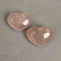 Pair Hearts Pink Quartz souvenir natural stone, diameter 43-47x33-36 mm ± 88 g
