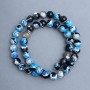 Agate beads, smooth round bead, diameter 8 mm ±, length 38 cm +