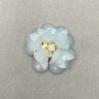 Acrylic flower patch, light blue, diameter 30 mm