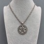 Pendant Star in a Circle 34mm± metal color dark silver on a chain, length 65 cm