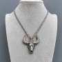 Pendant Bull Head 47x44 mm ± metal color dark silver on a chain, length 65 cm