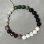 Bracelet Agate Zoisite Rock crystal smooth bead 8mm+-, length 18cm +- stretch