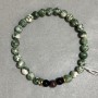 Bracelet Moss Agate smooth round bead 6mm+-, length 18cm +- stretch