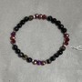 Agate bracelet faceted round bead 6mm+- Czech crystal rondelle 6x5mm+-, length 18cm +- stretch