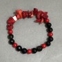 Bracelet Coral Chip 8-12mm± Scafarka Rondelle 8x2mm±, length 18cm± stretch