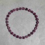 Ruby faceted cube bracelet, diameter 4mm ± Hematite bead 2mm ±, length 18cm ± stretch