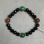 Bracelet Agate faceted faceted bead bead 8mm ± Aventurine Gold sand bead 10mm +- length 18cm ± stretch