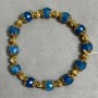 Apatite Bracelet Faceted Bead 8 mm+- with Inserts, Length 18 cm +- Stretch