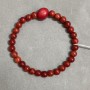Coral Bracelet Smooth Round Beads 8mm+- Tumbled 11x10mm+-, length 18cm +- stretch
