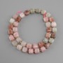 Jadeite Faceted Cube Beads, diameter 8x8mm±, seed beads 3mm±, length 37cm±