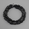 Tourmaline Schorl Beads, cut faceted, diameter 9-11x7-8mm ±, seed beads 3mm ±, length 39cm+