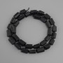 Tourmaline Schorl Beads, cut faceted, diameter 9-11x7-8mm ±, seed beads 3mm ±, length 39cm+