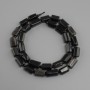 Beads Silver-Obsidian rough cut, diameter 11-13x7-8mm+- seed beads 3mm+-, length 39cm+-