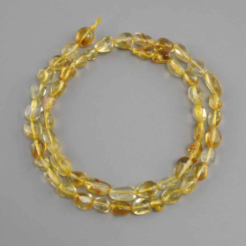 Citrine Tumbled Beads, diameter 6-12x5-7 mm ±, length 40 cm+