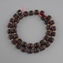 Garnet beads faceted cube, diameter 8x8 mm +- seed beads 3 mm +-, length 37 cm +-
