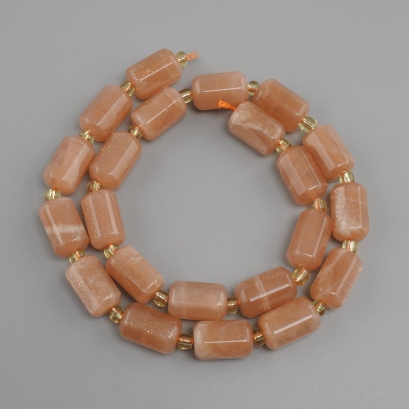 Selenite beads faceted cylinder, diameter 15x9 mm ±, bead size 3 mm ±, length 41 cm ±