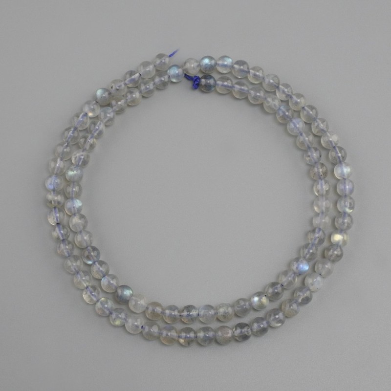 Labradorite beads smooth round bead, diameter 4 mm +/-, string length 39 cm +/-