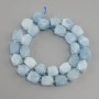 Aquamarine beads faceted, diameter 11-12×10-11, 5mm± seed beads 3mm±, length 39cm±