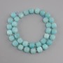 Aquamarine beads faceted cube, diameter 8-9x8-9mm+- seed beads 3mm+-, length 38cm+-