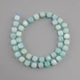 Aquamarine beads faceted cube, diameter 7x7 mm +- bead 3 mm +-, length 37 cm +-