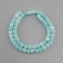 Aquamarine beads faceted cube, diameter 7x7 mm+-, length 37 cm+-
