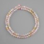 Morganite beads, faceted cube, diameter 4x4 mm ±, length 39 cm ±