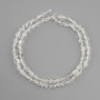 Beads Rock Crystal tumbled, diameter 5-7x4-5mm ±, length 39cm ±