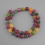 Tourmaline beads faceted cube, diameter 8×8mm+- bead 3mm+-, length 37cm+-