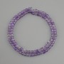 Amethyst beads natural stone faceted cube, diameter 4x4 mm +-, length 38 cm +-