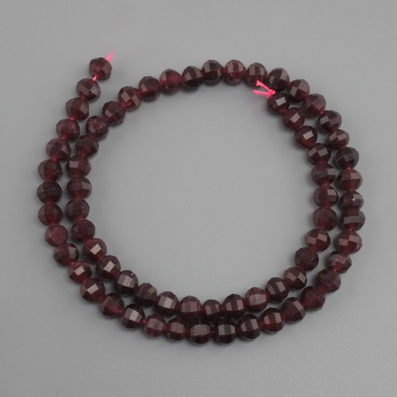 Tourmaline Rubellite beads natural stone faceted rondelle, diameter 6x5, 5mm+, length 36cm+