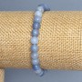Aquamarine bracelet smooth bead, diameter 6.5 mm ±, length 18 cm ± stretch