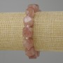 Rose quartz bracelet, strawberry quartz facets, diameter 11-12×9, 5-10mm±, bead 3mm±, length 18cm±, stretch