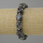 Larvikite bracelet multifaceted, diameter 11, 5-12×9-11mm ± seed bead 3mm ±, length 18cm ± stretch