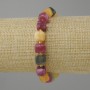 Turmaline bracelet faceted cube, diameter 8x8mm +- bead 3mm+-, length 18cm +- stretch