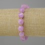 Bracelet Lavender Amethyst Faceted Cubic, diameter 10x9mm +- seed beads 3mm +- , length 18cm +- stretch
