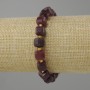 Garnet bracelet faceted cube, diameter 8x8mm ± beads 3mm ±, length 18cm ± stretch