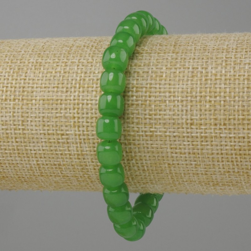 Chrysoprase bracelet, rondelle beads, diameter 8×7 mm ±, length 18 cm ± stretch